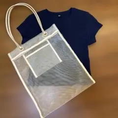 メッシュ　金色　肩掛けバック