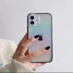 ☆オーロラケース☆iPhone12promax ホログラム サイドカラー マルチ