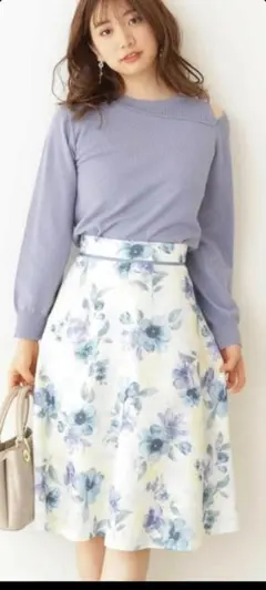 美品　PROPORTION BODY DRESSING　花柄フレアスカート　M