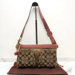 美品✨Coach Shoulder Bag Double Pocket Pink