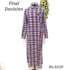 ファイナルディシジョン Final Decision ロングシャツ チェック
