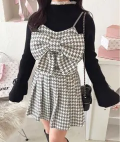 アプレジュール apres jour リボンミニプリーツキャミワンピース