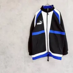 PUMA　プーマ　トラックジャケット　胸元ロゴ　青　白　黒　150