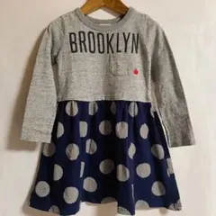 ブリーズ BREEZE 切り返し長袖ワンピース キッズ110cm 秋冬