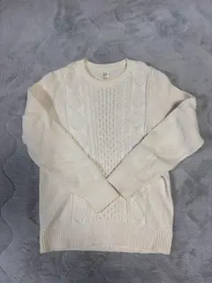 GAP アイボリー ケーブルニットセーター