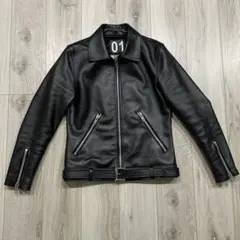 未使用級】VaLLet 01♢牛革 シングルライダース 総裏地 ベルト 黒LL