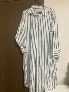 【値下げしました】Samansa Mos2 長袖シャツ M ホワイト/ストライプ