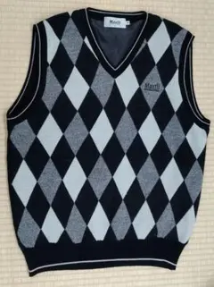 maxfli ゴルフベスト ダイヤモンドチェック Vネックベスト