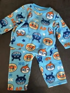 未使用☆アンパンマン　ベビーパジャマ 90cm 水色　バイキンマン　男の子