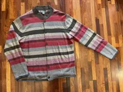 Eddie Bauer ボーダーカーディガン Lサイズ