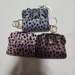 ドット柄ミニバッグ型チャーム3色セット