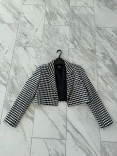 ZARA チェック柄 クロップドジャケット