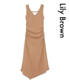 タグ付き★Lily Brown フェミニン ワッフル アシメ ロング ワンピース