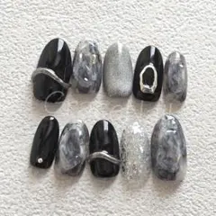 No.2016 現品販売！ネイルチップ　ブラック/ニュアンス/ミラー