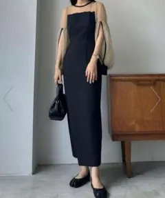 Louere ボリューム袖ワンピース 結婚式 ドレス