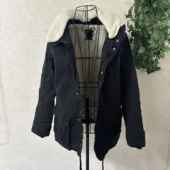 ボア付き黒モッズコート　y2k グランジ　平成　お兄系　00s