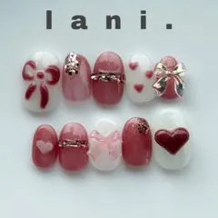 【現品】【オーダー】ピンク/リボン/ネイルチップ