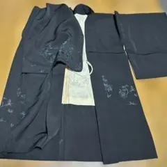 黒刺繍羽織 帯紐付き
