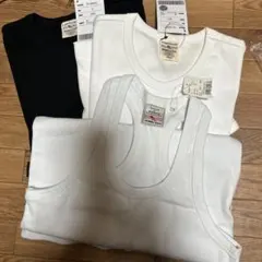 タンクトップ、Tシャツ3枚セット（黒・白）