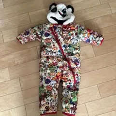 美品グラグラパンダ着ぐるみあったかロンパース80