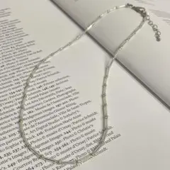 グリーン×シルバー ハンドメイド ネックレス