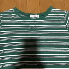 WEGO ボーダー 半袖Tシャツ グリーン