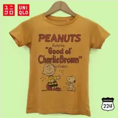 値下 ユニクロ PEANUTSコラボTシャツ オレンジ S 202-1390