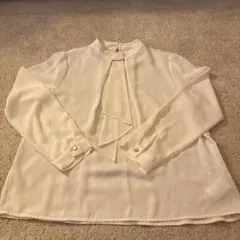 【美品】Rope picnic リボン付きホワイト長袖ブラウス