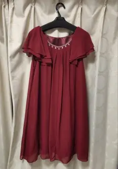ワインレッド パーティドレスボレロセット 大きいサイズ
