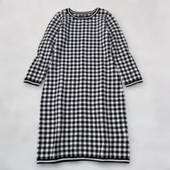 LAUREN RALPH LAUREN 千鳥格子コットンナイロンニットワンピース