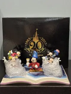 【希少】ディズニーランド20周年記念 ブック型置物 陶器　ミッキーマウス