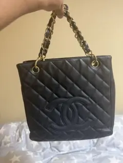 CHANEL シャネル デカ ココマーク キャビアスキン チェーン