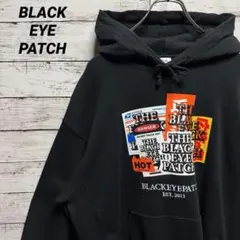 570【美品】ブラックアイパッチ　取扱注意　センターロゴ　刺繍ロゴ　パーカー