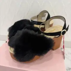 Jenni Love ファーサンダル 厚底 黒のサムネイル