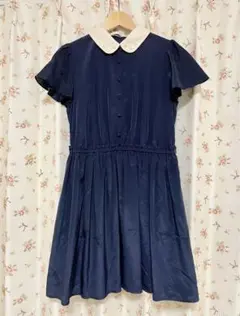 アースミュージック&エコロジー　ワンピース　ネイビー　襟付き