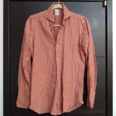 【174cm 64kg着用】フィナモレ Napoli 長袖シャツ チェック柄