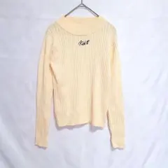 ​エムズエキサイト Emsexcite リブニット 刺繍 M　イエロー