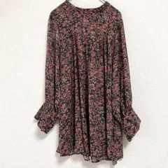 ROSE BUD 花柄ブラウス シフォン フレア 長袖 総柄 レディースのサムネイル