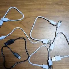 USBケーブル 6本セット ホワイト ブラック