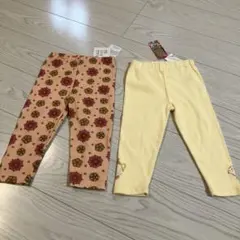 新品キッズ レギンス 2点セット 花柄 ディズニーキャラクター