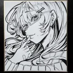 し*こ様 オリジナル 手描きイラスト 小色紙サイズ - メルカリ