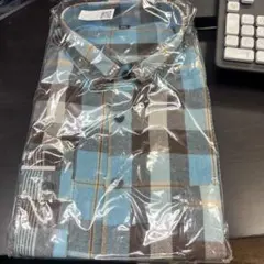 フランネル 長袖シャツ 青茶チェック 2枚セット