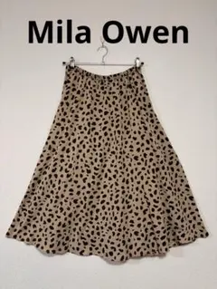 Mila Owen ミラオーウェン レオパード ロングスカート ベージュ フリー