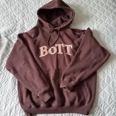 BoTT ボット チェックロゴ プルオーバーパーカー ブラウン XL