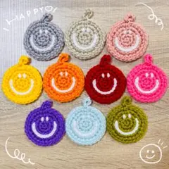 カラフルミニニコちゃん スマイル アクリルたわし コースター 10枚セット