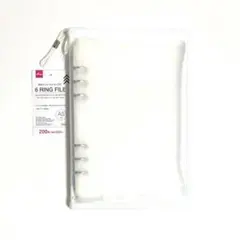 【未使用】ダイソー 6リングファイル A5サイズ ホワイト シール帳 タグ付き