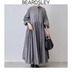 BEARDSLEY ビアズリー　ギャザーワンピース　グレー　洗える　1 長袖　灰