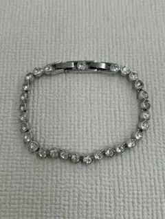 【M】＊スワロフスキー SWAROVSKI テニス ブレスレット シルバー色＊