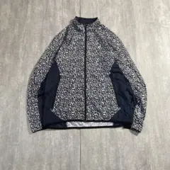 J.LINDEBERG ナイロンジャケット　幾何学　総柄　 刺繍ロゴ　Lサイズ