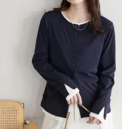 tシャツ レイヤード多釦プルオーバー レディースのサムネイル